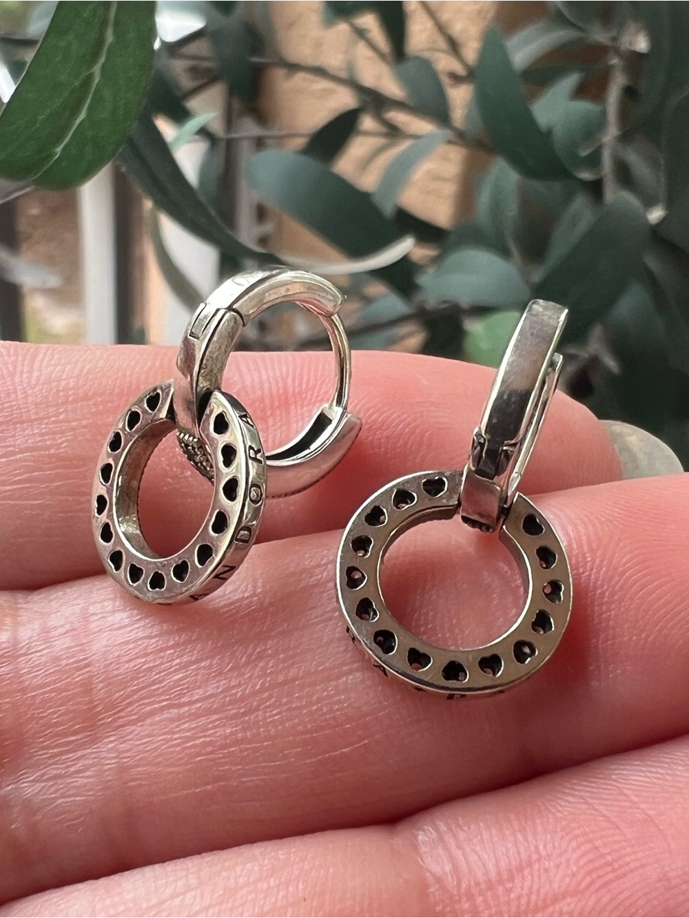 Sparkling Double Hoop Earrings - Picture 9 of 12